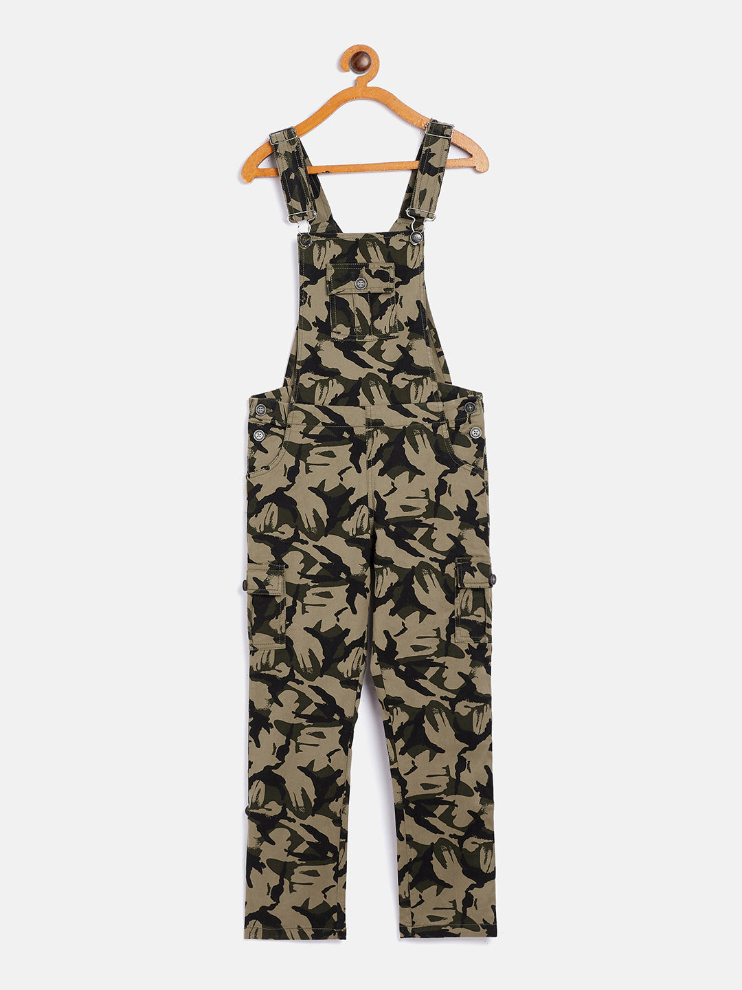 Olive Camouflage Dungarees - Girls Dungarees