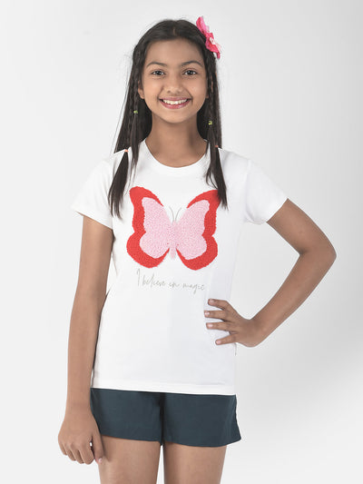  White Butterfly T-Shirt