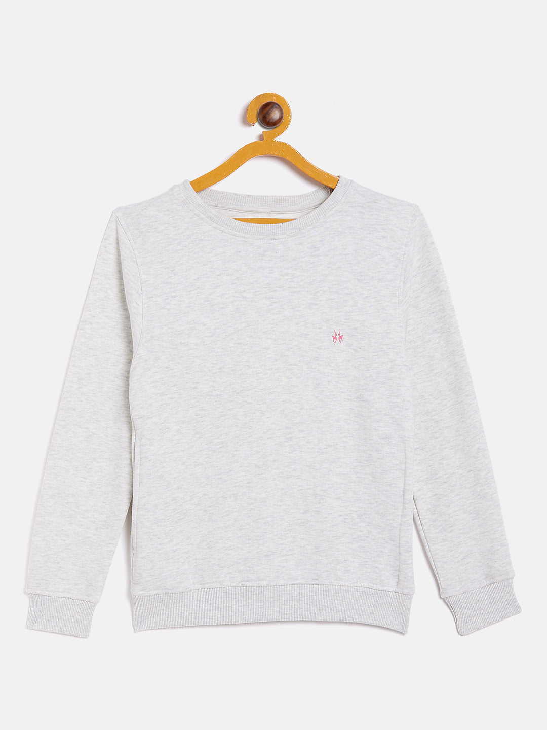 Grey Round Neck Sweatshirt - Girls Sweatshirts