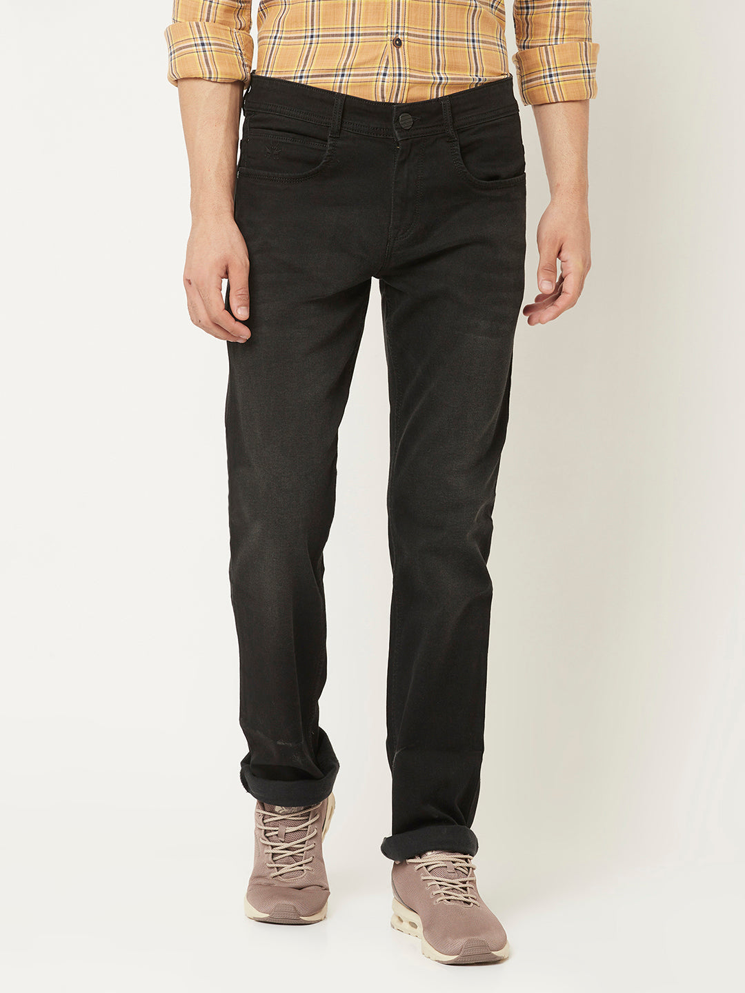  Charcoal Grey Jeans in Straight Fit 