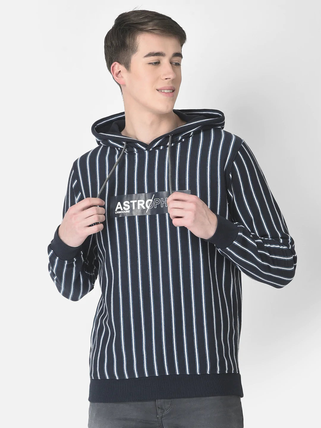  Navy Blue Pin-Stripe Hoodie