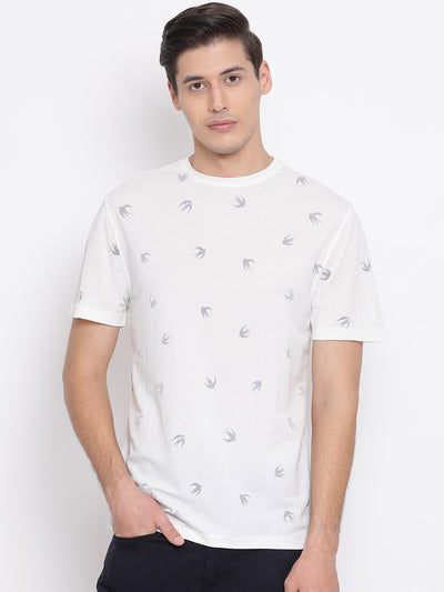 White Printed T-shirt - Men T-Shirts