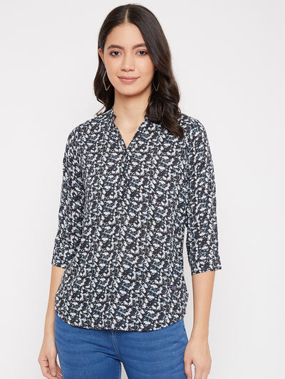 Black and White Printed Top - Women Tops