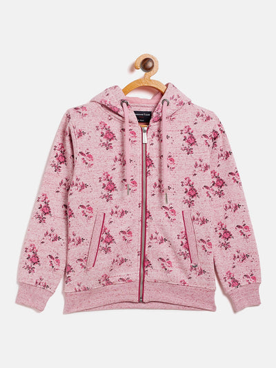 Pink Floral Hooded Sweatshirt - Girls Sweatshirts