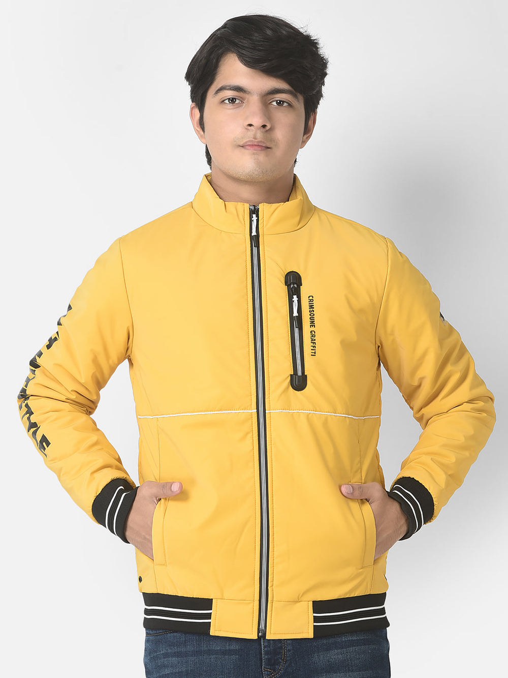  Yellow Graffiti Padded Jacket