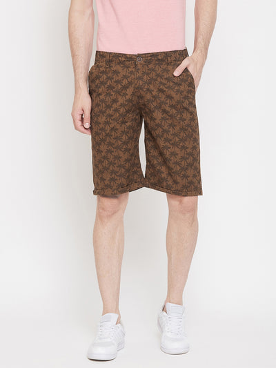 Brown Printed shorts - Men Shorts