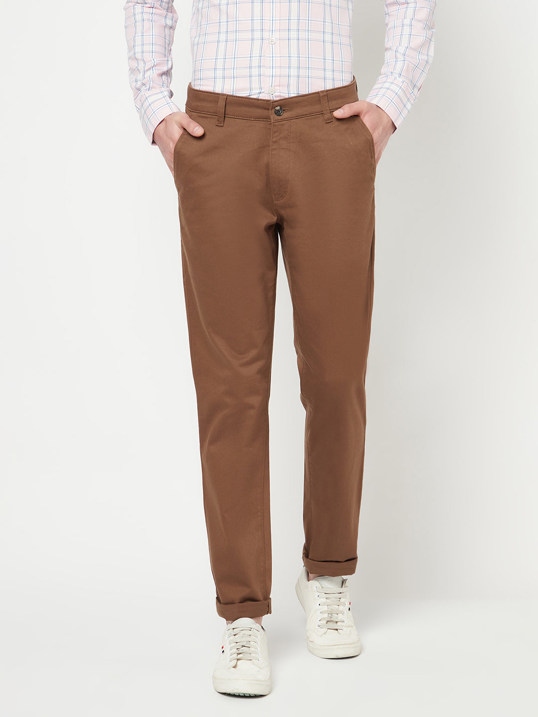 Brown Casual Trousers - Men Trousers