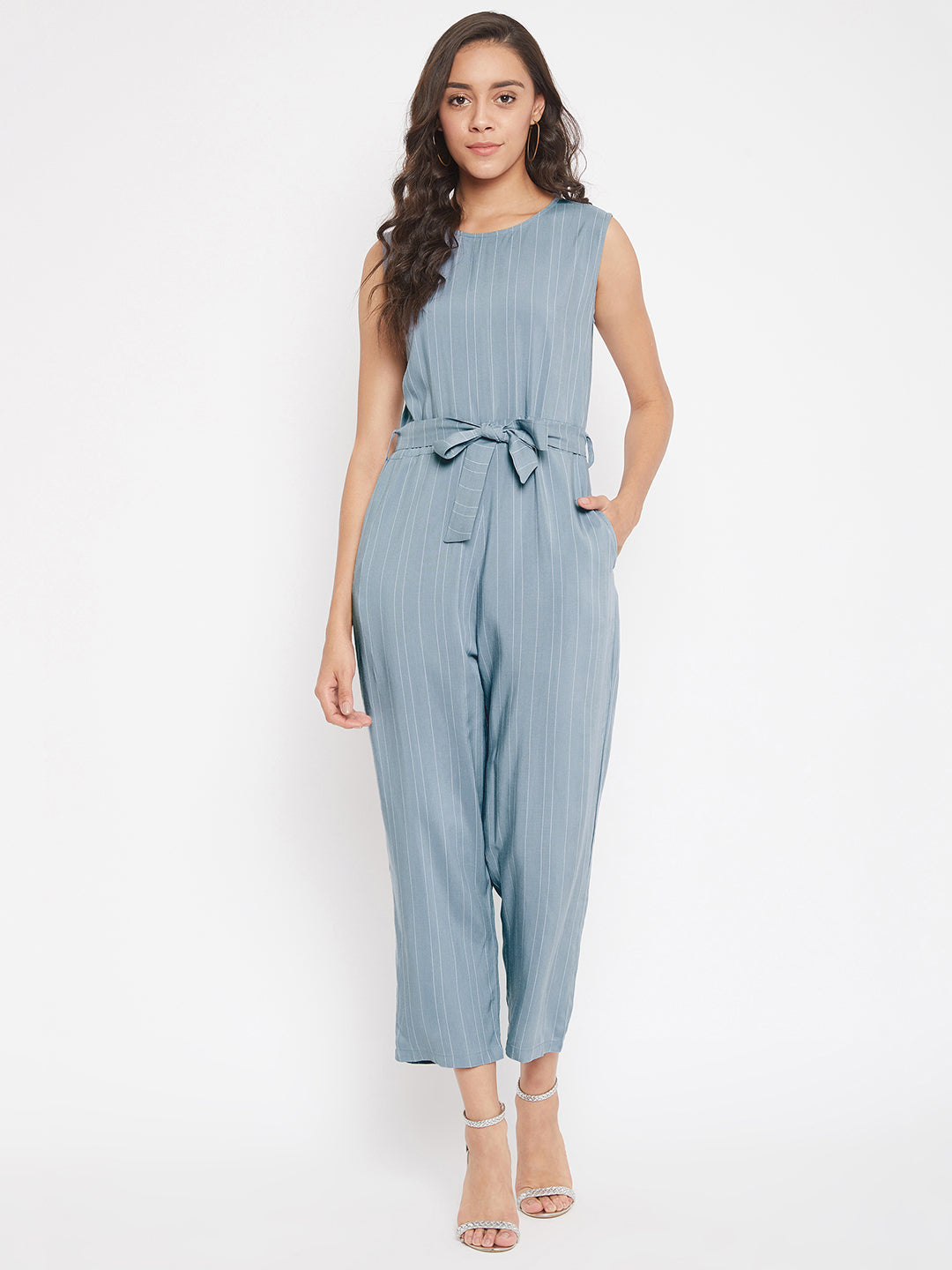 Blue Striped Jumpsuit - Women Jumpsuits