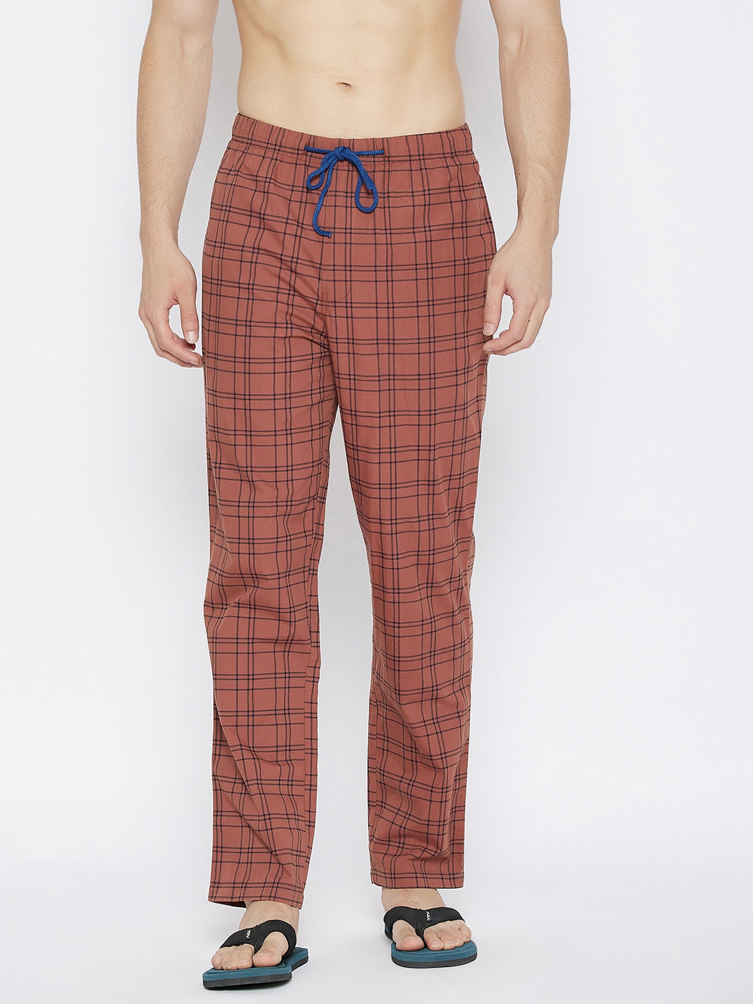 Red Checked Smart Fit Lounge Pants - Men Lounge Pants