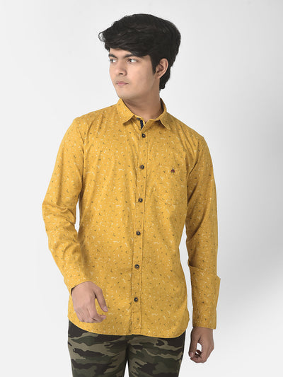  Mustard Yellow Floral Shirt