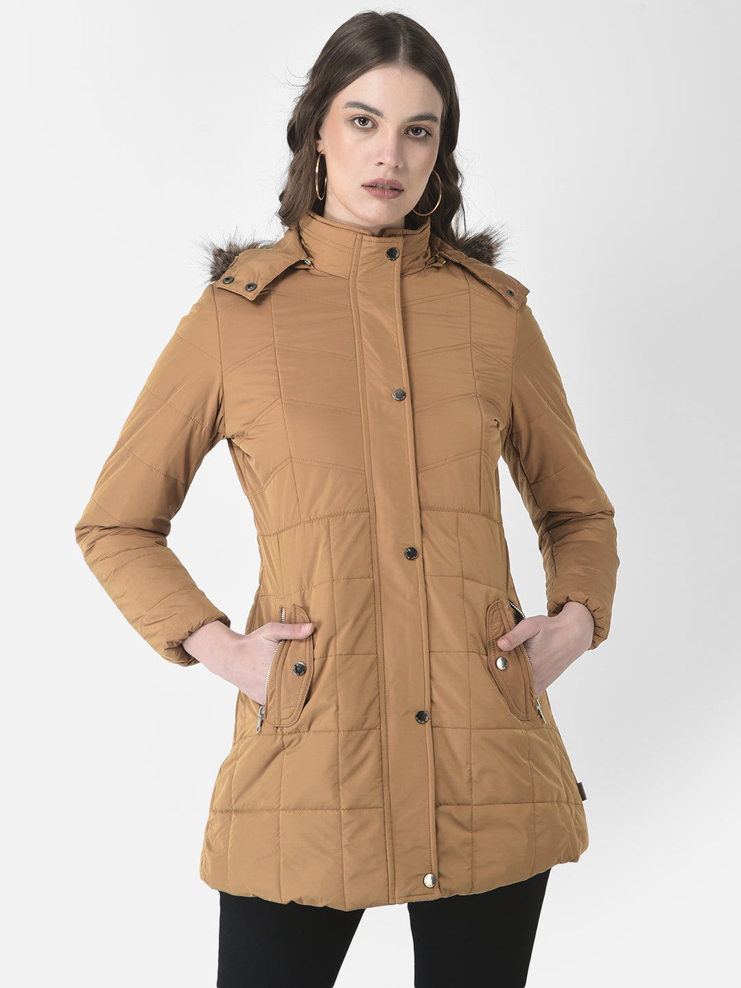  Longline Mustard Padded Jacket