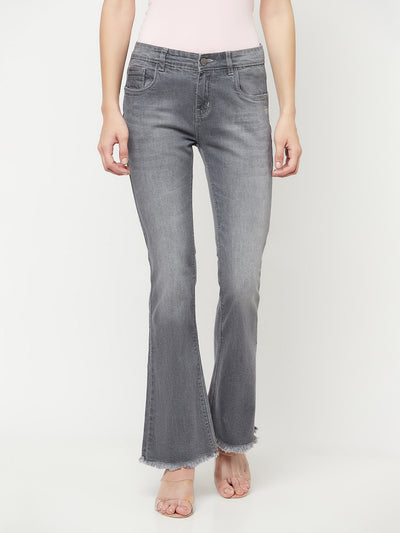 Grey Light Fade Bootcut Jeans - Women Jeans