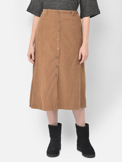 Brown A-Line Skirt - Women Skirts