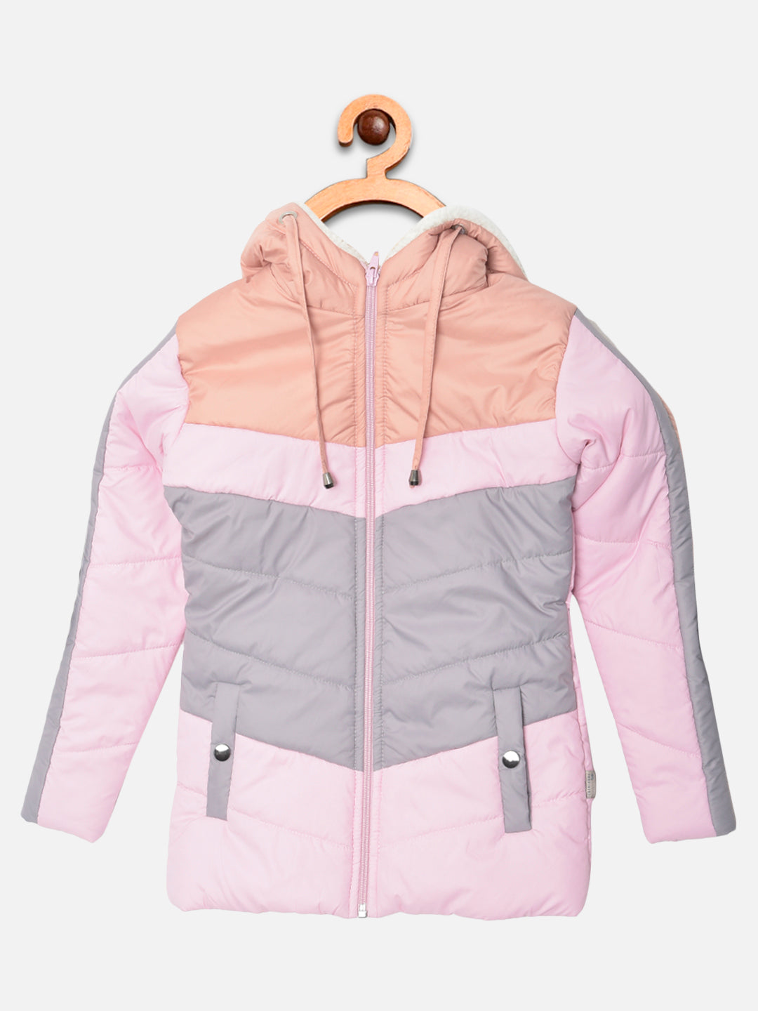 Multi Colourblocked Hooded Jacket - Girls Jackets