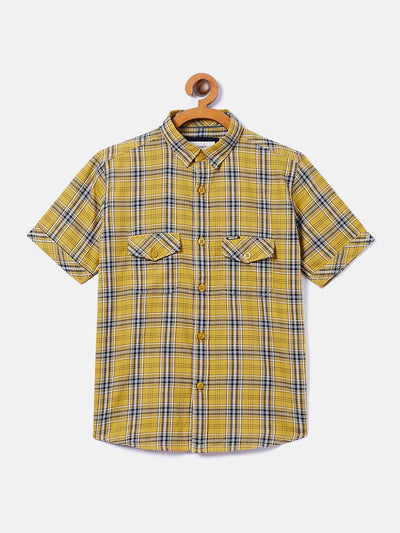 Yellow Checked Causal Shirt - Boys Shirts