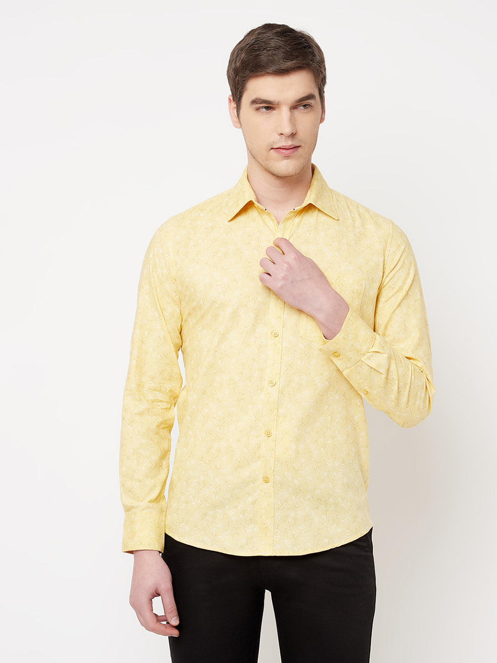 Yellow Floral Shirt - Men Shirts