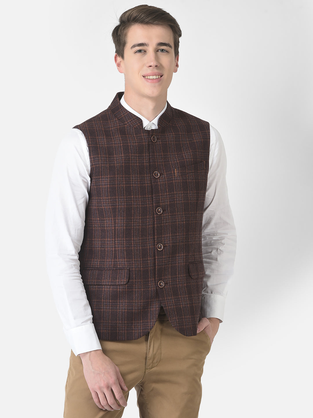  Purple Checked Waistcoat