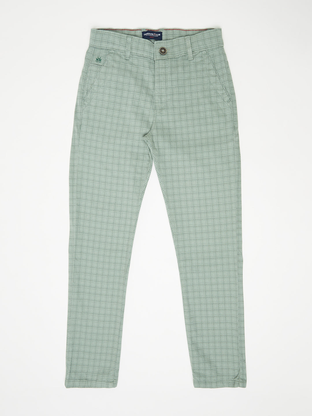 Mint Green Checked Trousers - Boys Trousers