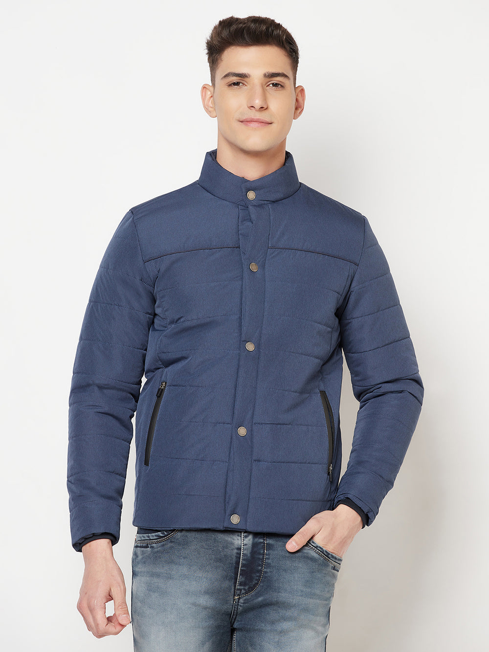 Navy Blue Padded Jacket - Men Jacket