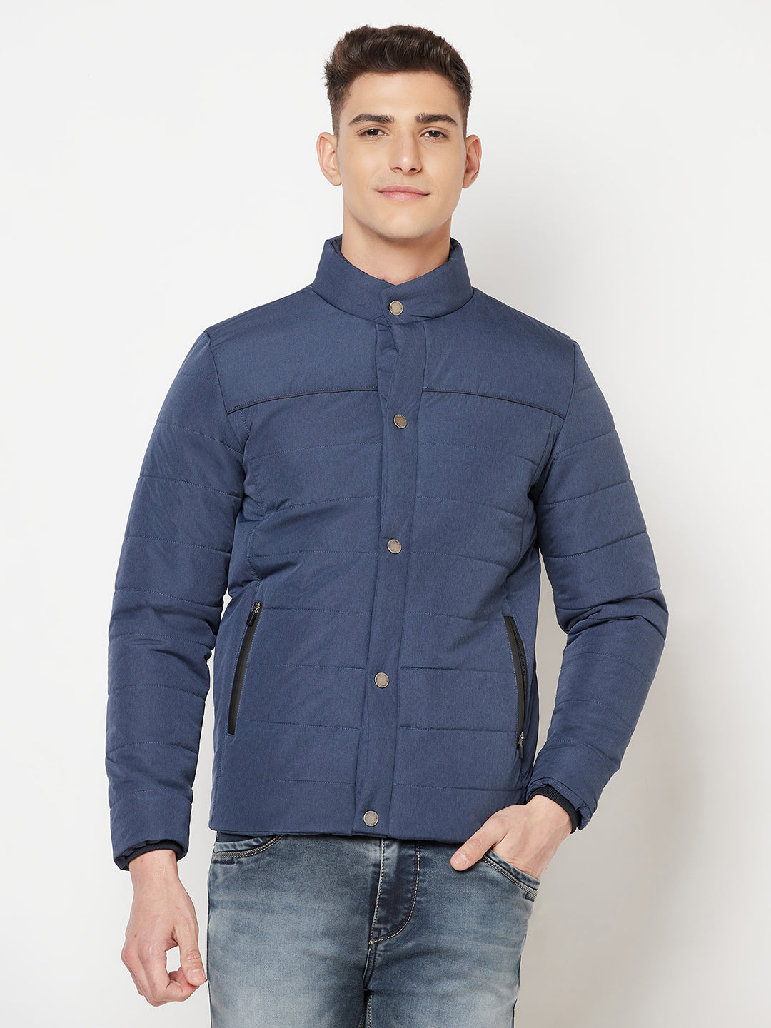 Navy Blue Padded Jacket - Men Jacket