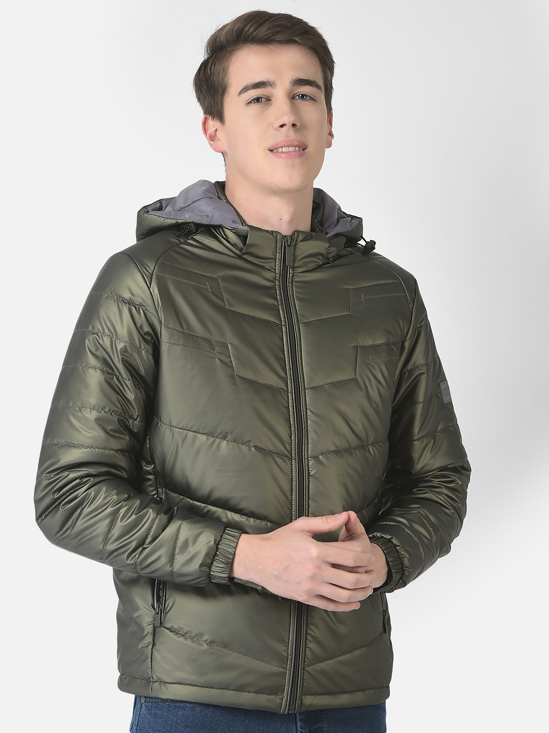  Polished Olive Green Padded Jacket