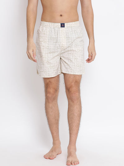 White Printed Boxer - Men Boxers