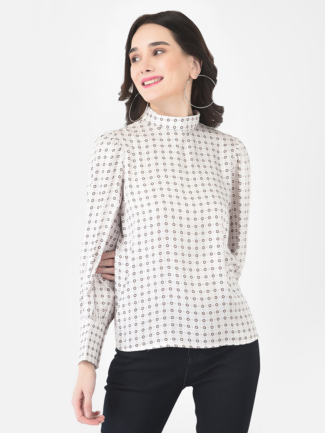 Abstract Spot Printed Top - Women Tops