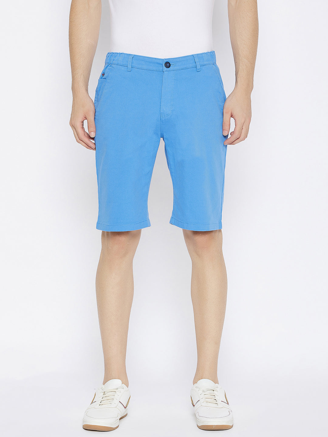 Blue Slim Fit Shorts - Men Shorts