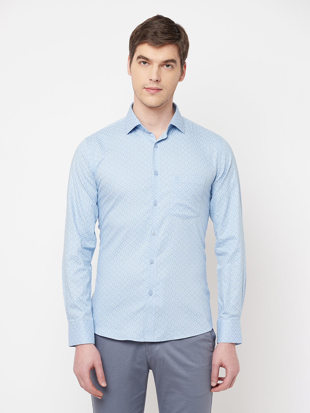 Blue Printed Casual Shirt - Men Shirts