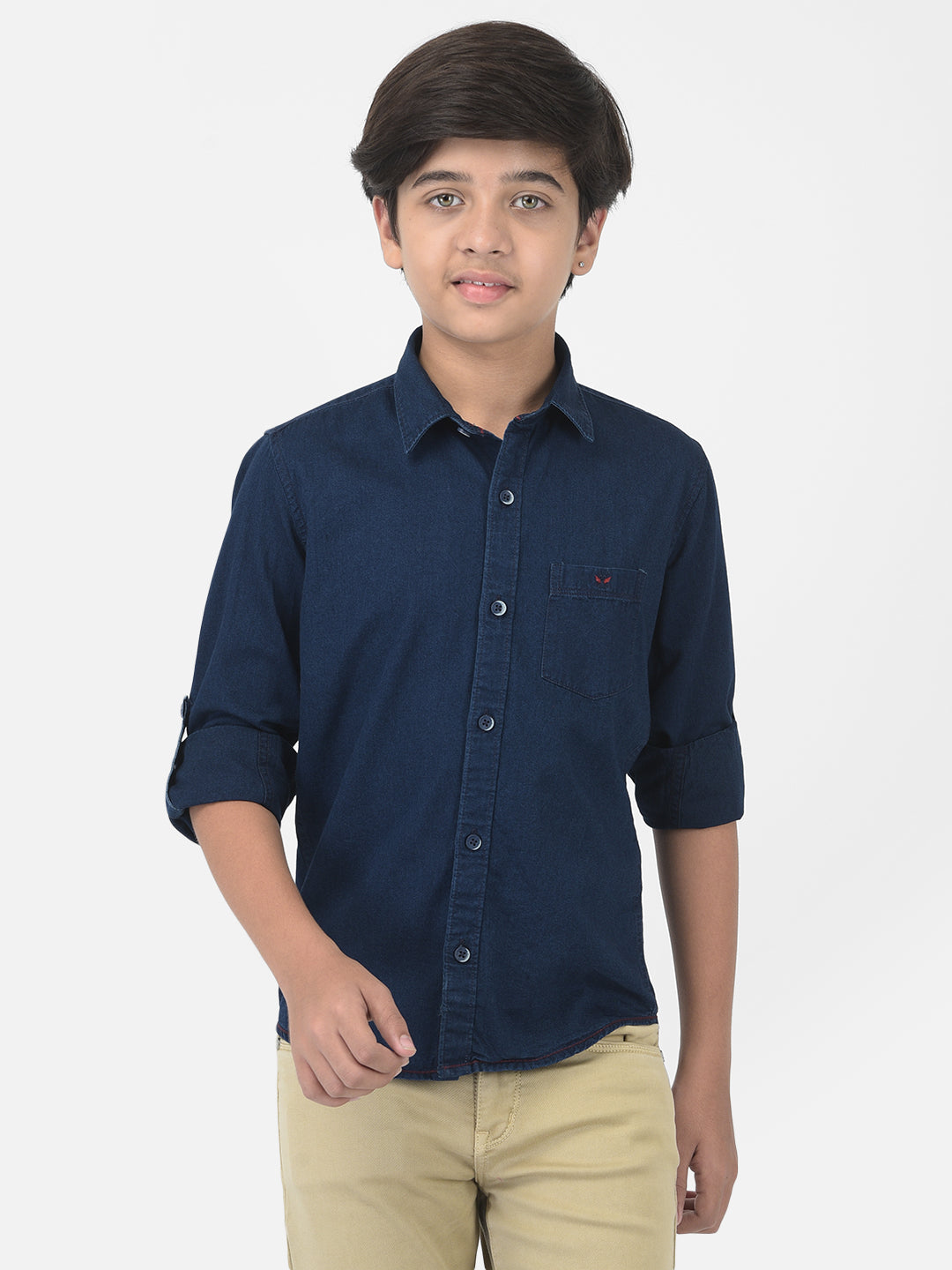Navy Blue Denim Shirt - Boys Shirts