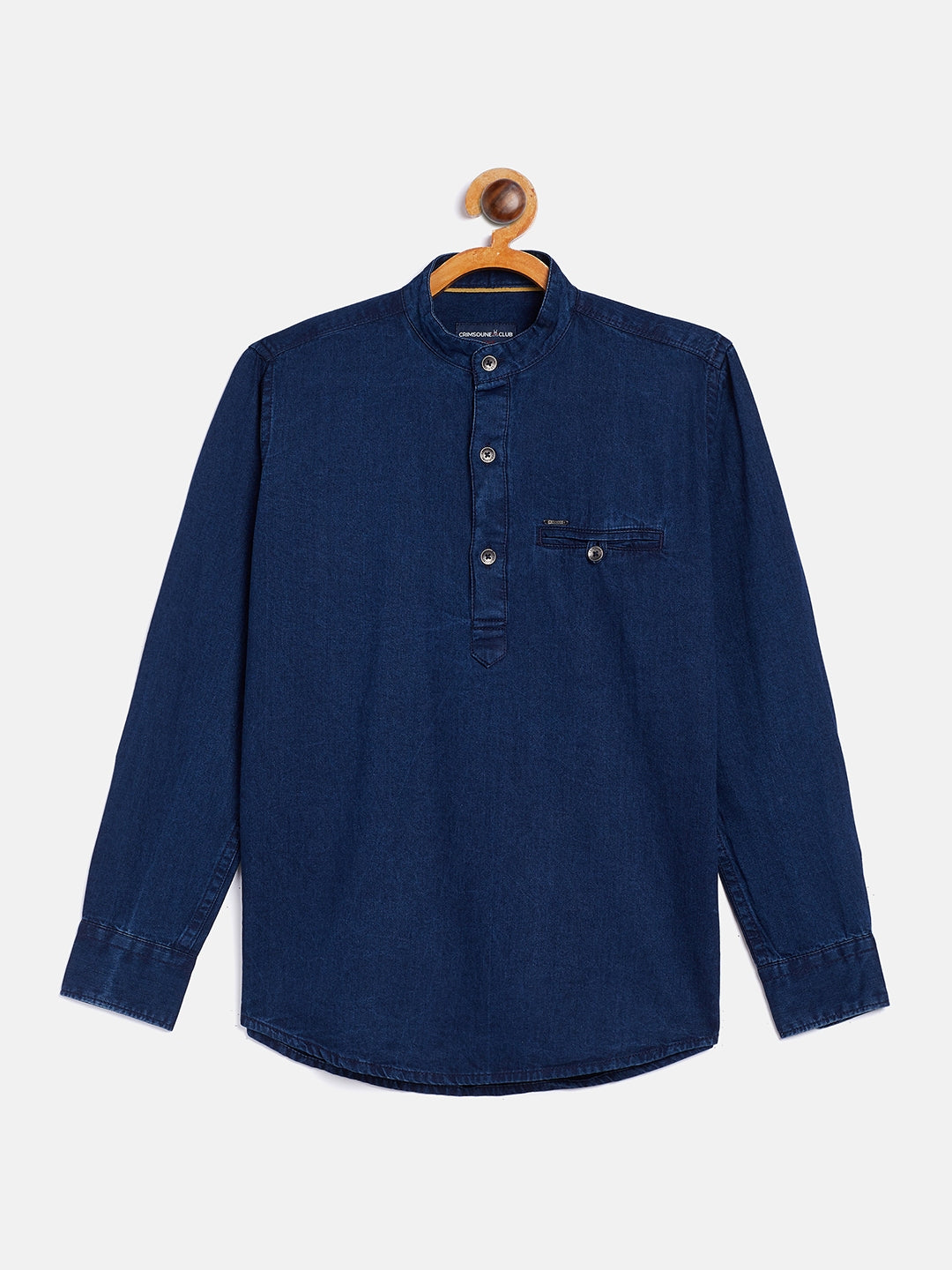 Navy Blue Denim Kurta - Boys Kurta