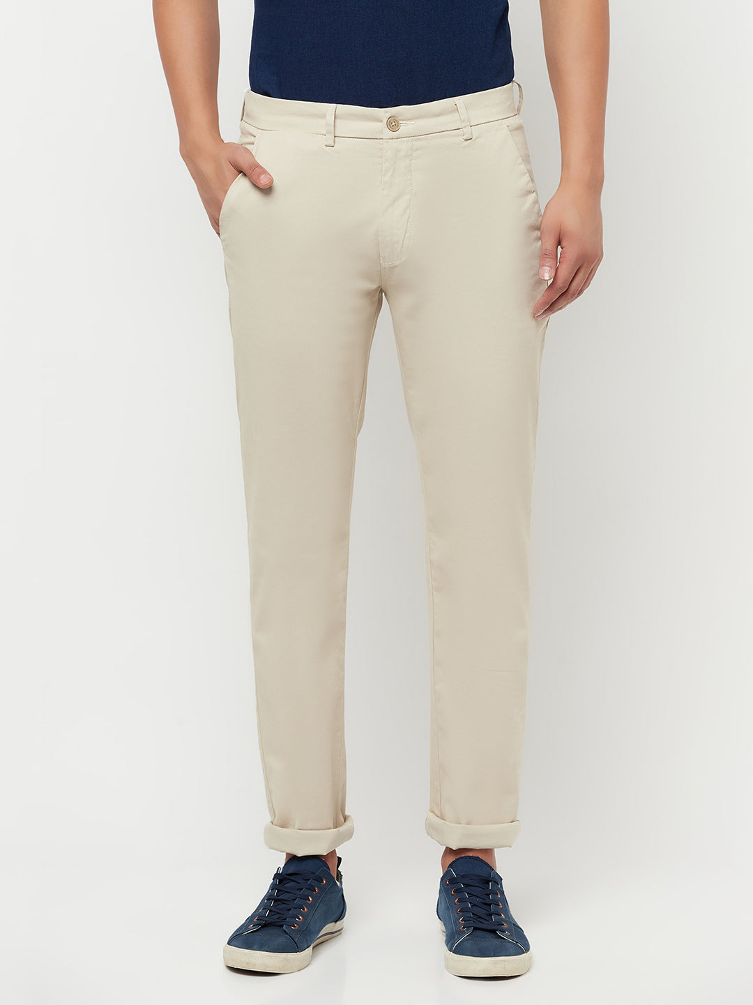 Cream Trousers - Men Trousers