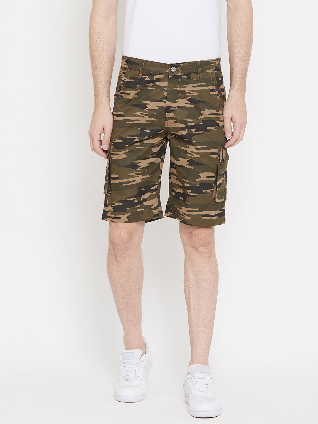 Olive Printed shorts - Men Shorts