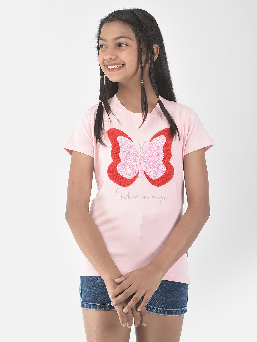  Blush Pink Butterfly T-Shirt