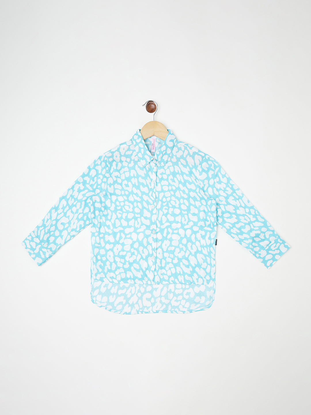 Blue Printed Casual Shirt - Girls Shirts