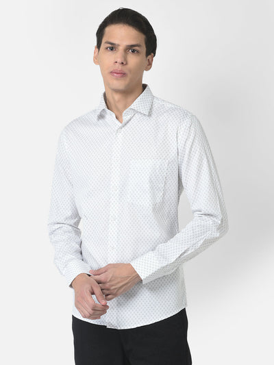 White Dot Print Shirt