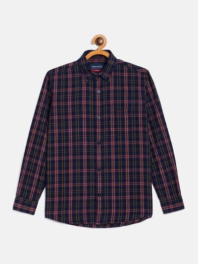 Navy Blue Checked Casual Shirt - Boys Shirts