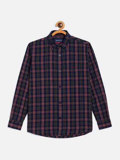 Navy Blue Checked Casual Shirt - Boys Shirts