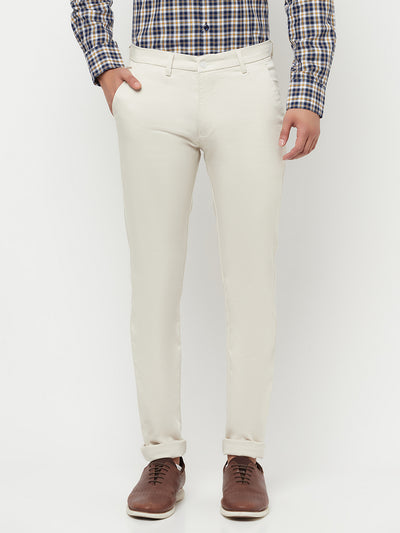 Cream Trousers - Men Trousers