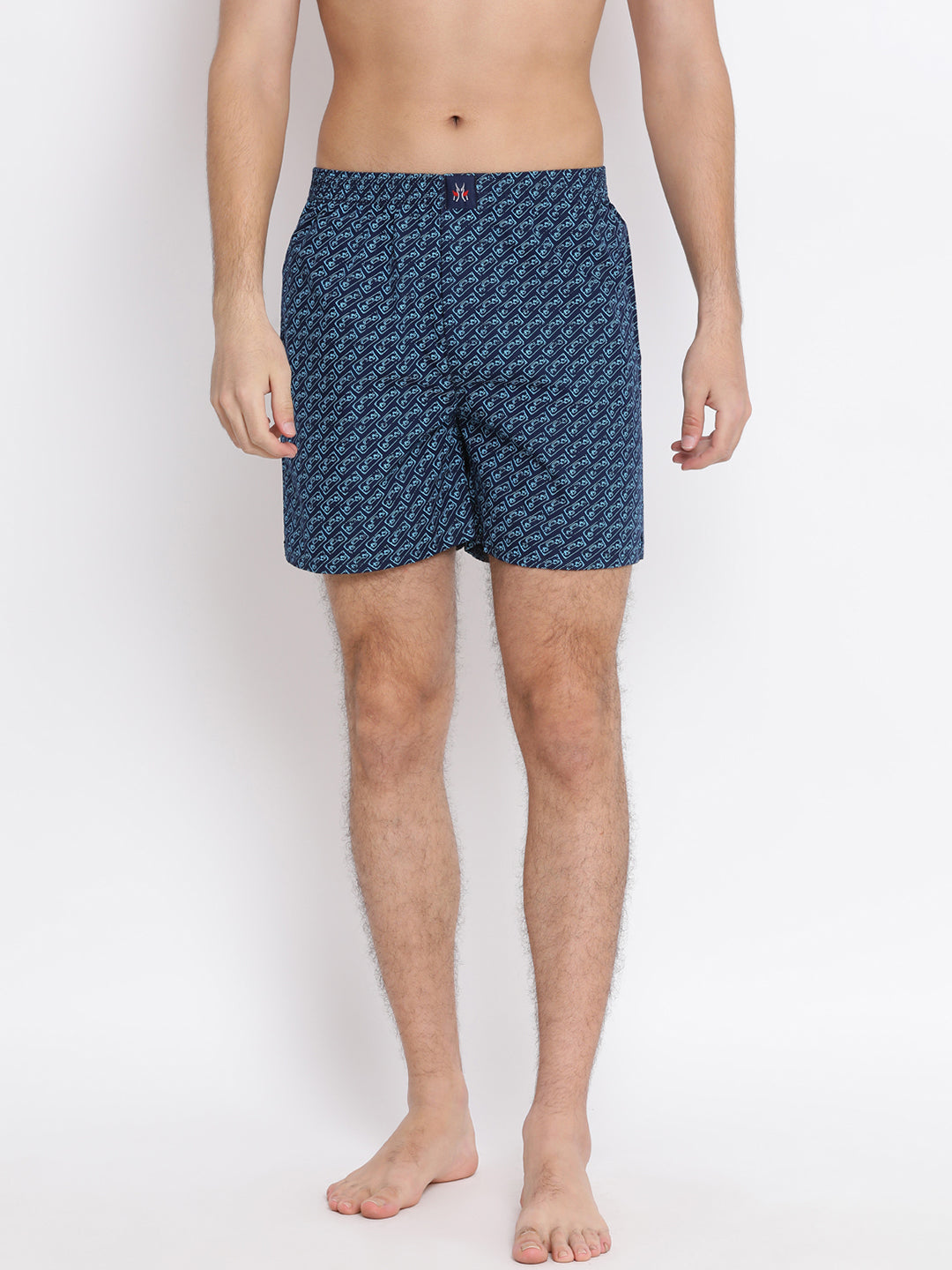 Blue Printed Boxer - Men Boxers