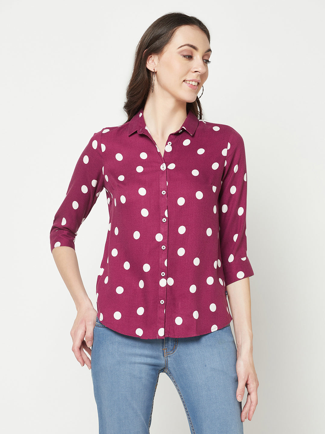  Magenta Polka Dots Shirt