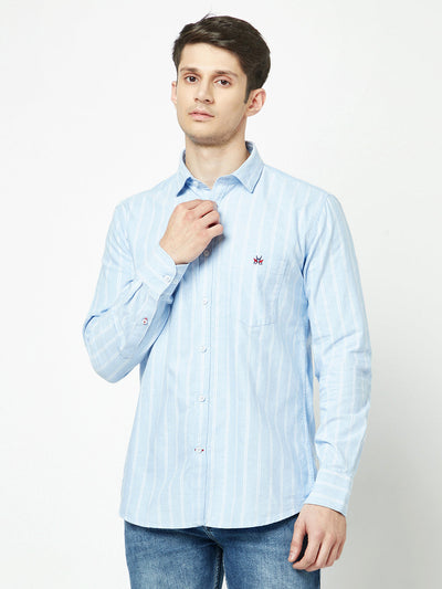  Striped Sky Blue Shirt