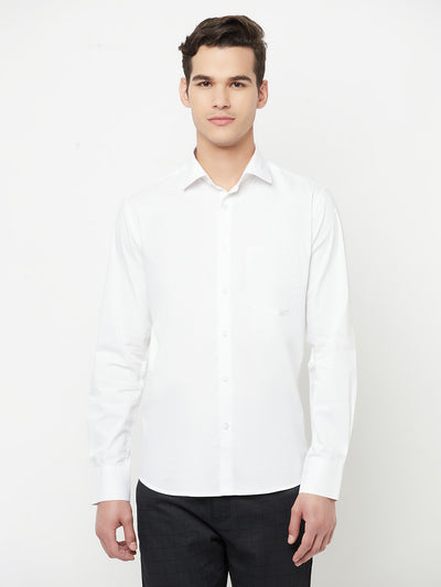 White Solid Shirt - Men Shirts