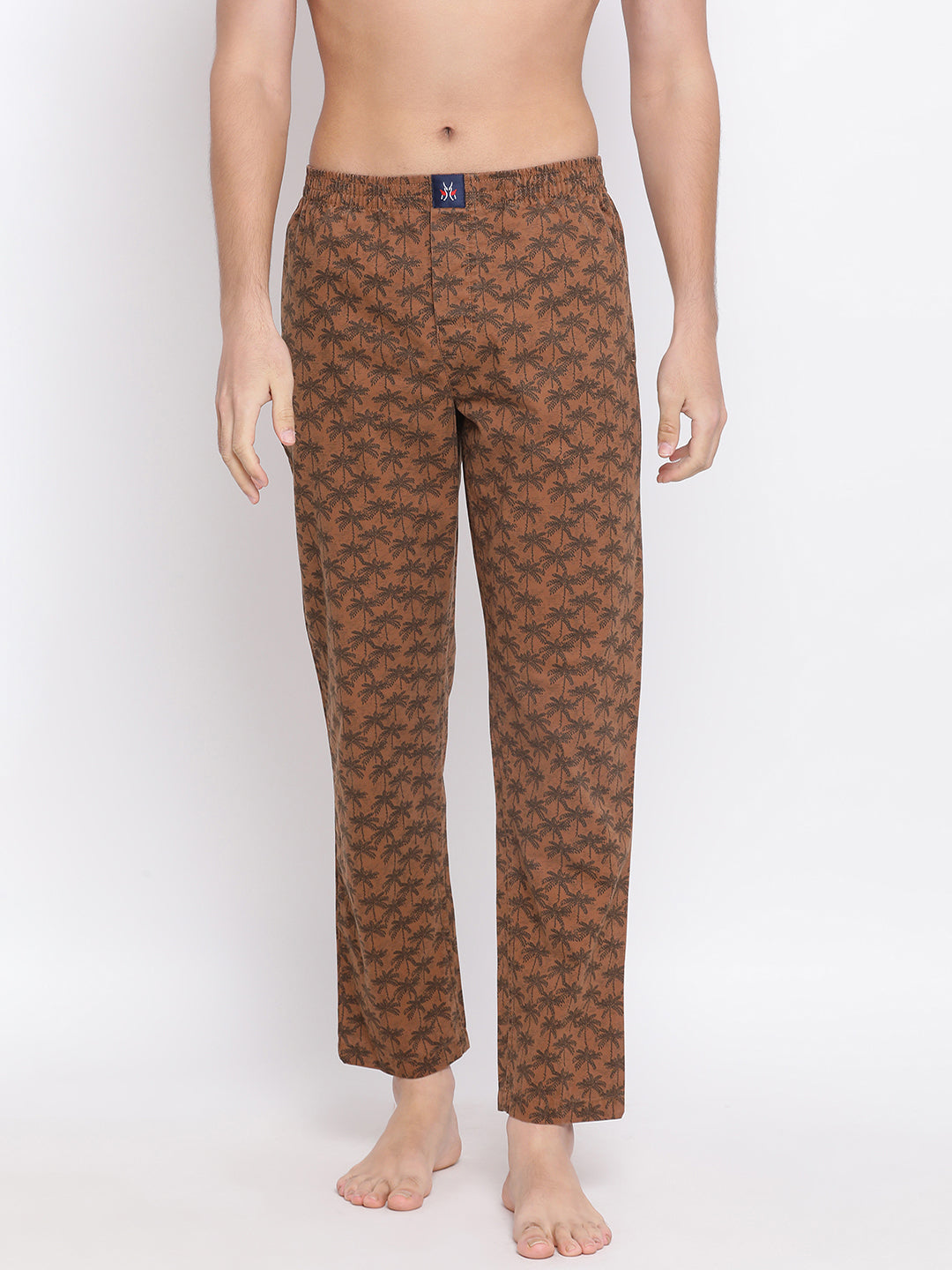 Brown Printed Slim Fit Lounge Pants - Men Lounge Pants