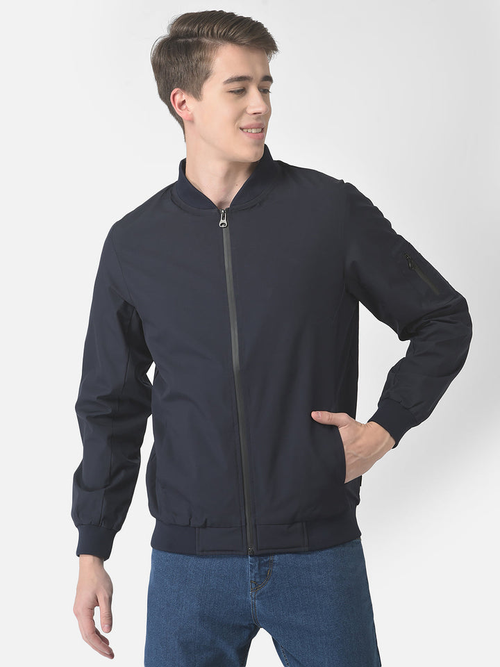  Black Slim Bomber Jacket