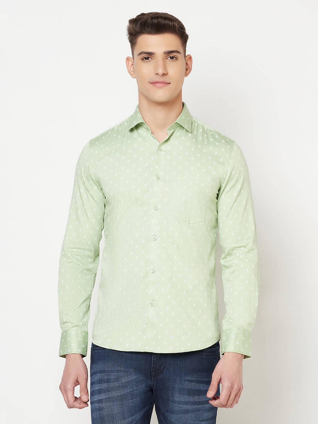 Green Printed Shirt - Men Shirts