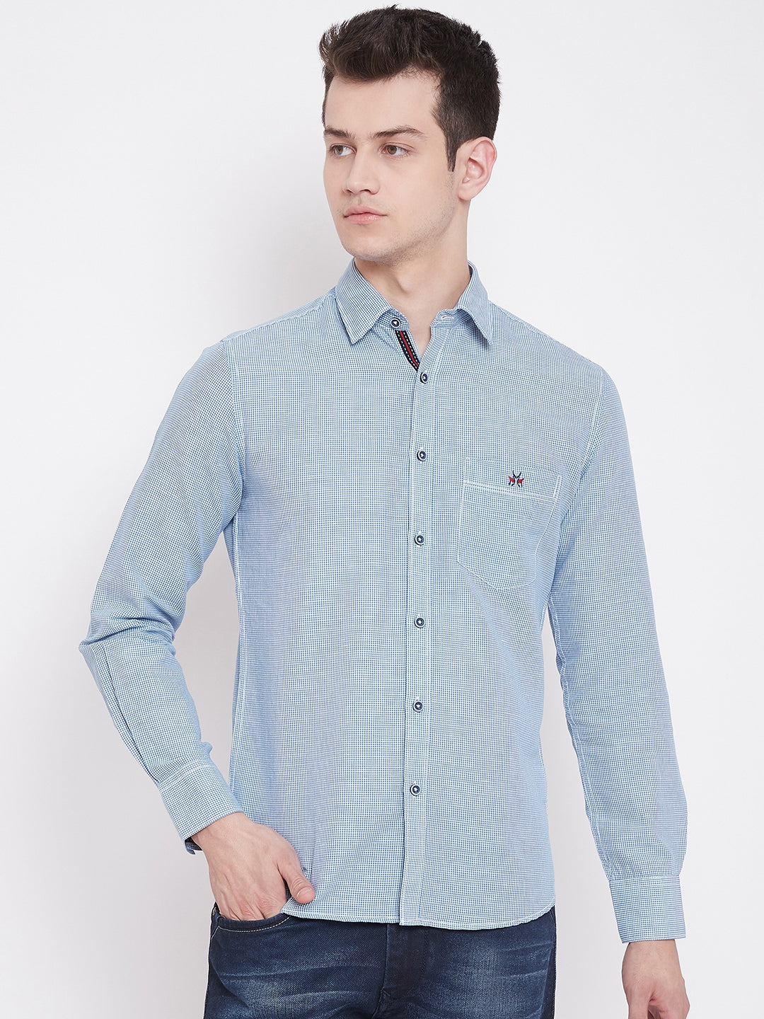 Checked Slim Fit Cotton Shirt - Men Shirts