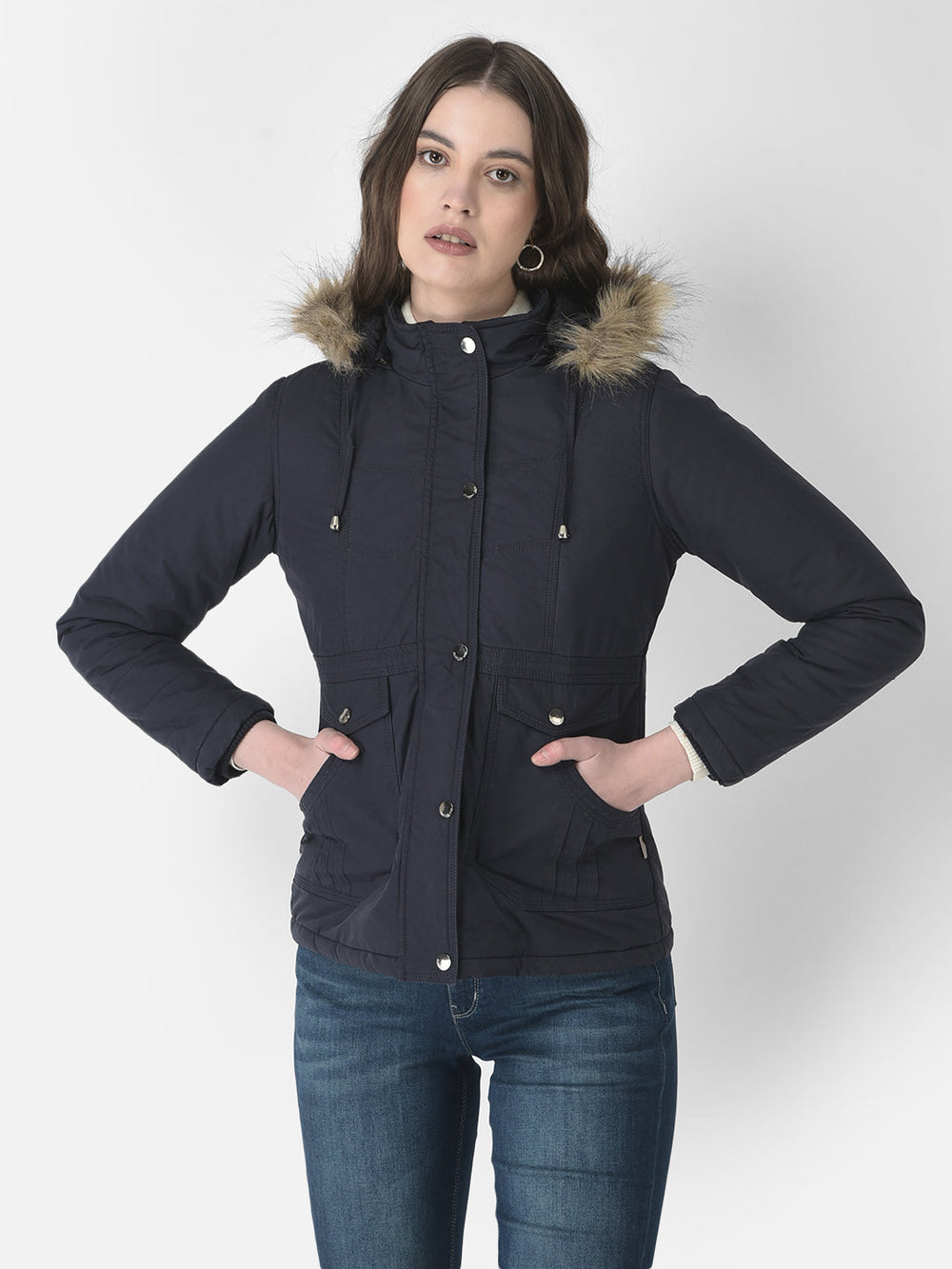  Lightly Padded Navy Blue Jacket