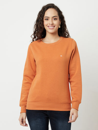 Orange Sweatshirt-Women Sweatshirts-Crimsoune Club