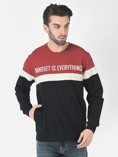  Red Colour-Blocked Mindset Sweatshirt